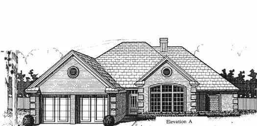 Traditional house plans 8-1166 - front exterior, 1,624 sq ft, 3 bed, 2 bath house plans | Monster House Plans