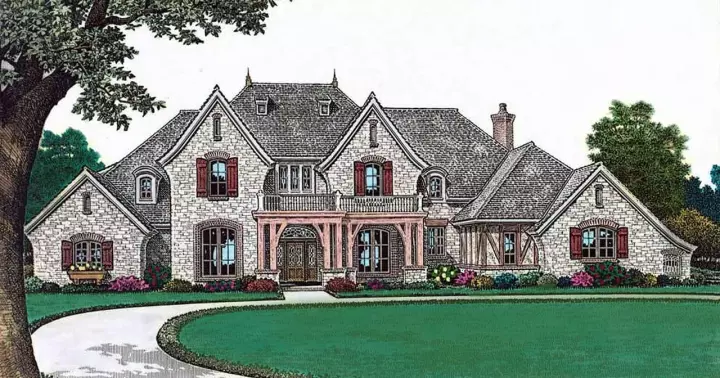 European house plans 8-1181 - front exterior, 4,392 sq ft, 4 bed, 3 bath house plans | Monster House Plans