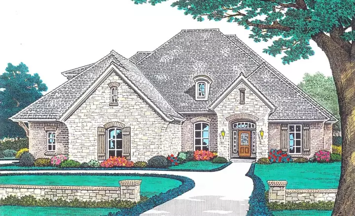European house plans 8-1188 - front exterior, 3,528 sq ft, 4 bed, 3 bath house plans | Monster House Plans