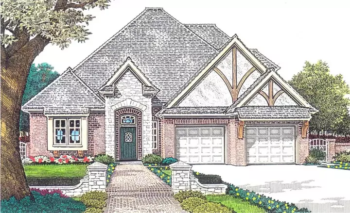 European house plans 8-1191 - front exterior, 2,107 sq ft, 3 bed, 2 bath house plans | Monster House Plans