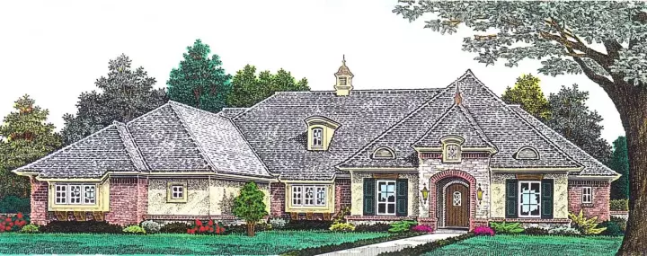 Traditional house plans 8-1199 - front exterior, 2,736 sq ft, 3 bed, 2 bath house plans | Monster House Plans