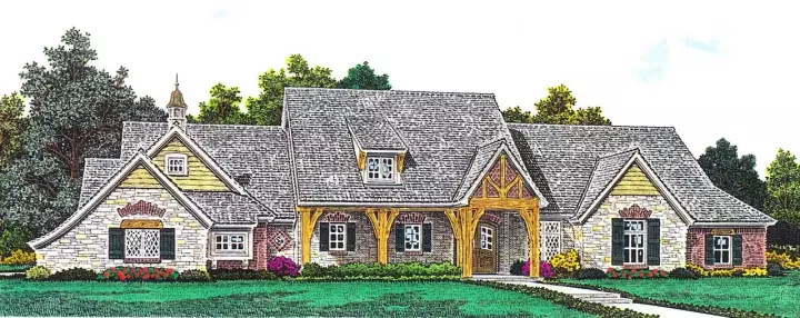 Country house plans 8-1202 - front exterior, 2,542 sq ft, 3 bed, 2 bath house plans | Monster House Plans