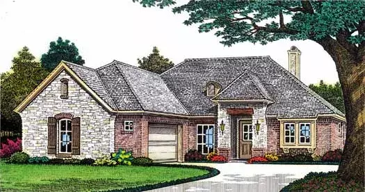 Traditional house plans 8-1207 - front exterior, 1,543 sq ft, 3 bed, 2 bath house plans | Monster House Plans