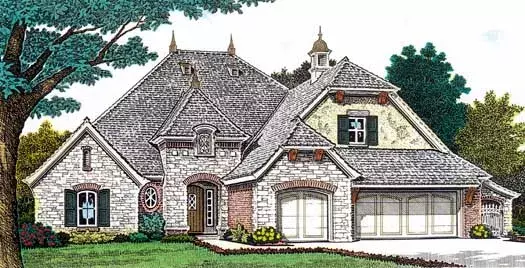 English Country house plans 8-1208 - front exterior, 2,492 sq ft, 3 bed, 2 bath house plans | Monster House Plans