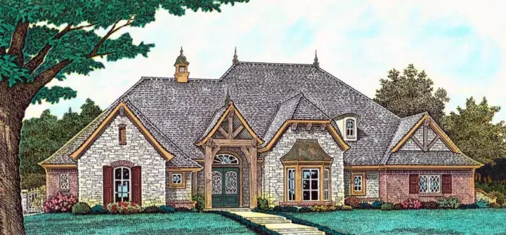 English Country house plans 8-1209 - front exterior, 2,838 sq ft, 4 bed, 3 bath house plans | Monster House Plans