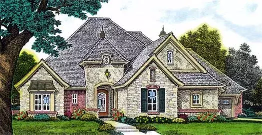 European house plans 8-1213 - front exterior, 2,297 sq ft, 3 bed, 2 bath house plans | Monster House Plans