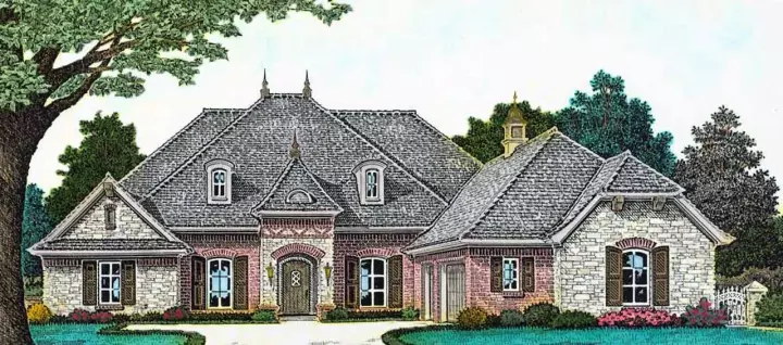 French Country house plans 8-1219 - front exterior, 2,793 sq ft, 4 bed, 3 bath house plans | Monster House Plans
