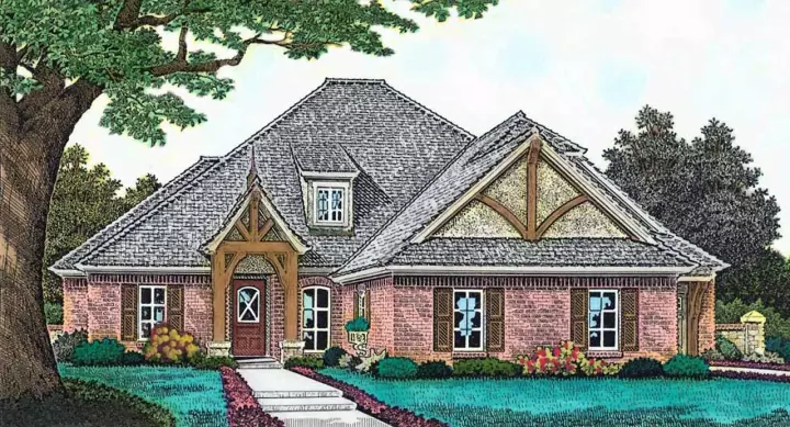 European house plans 8-1224 - front exterior, 2,896 sq ft, 4 bed, 3 bath house plans | Monster House Plans