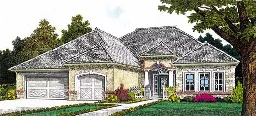 Traditional house plans 8-1227 - front exterior, 2,463 sq ft, 3 bed, 2 bath house plans | Monster House Plans