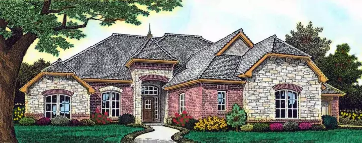 European house plans 8-1232 - front exterior, 2,697 sq ft, 4 bed, 3 bath house plans | Monster House Plans