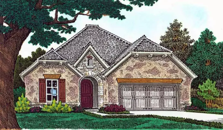European house plans 8-1250 - front exterior, 1,924 sq ft, 3 bed, 2 bath house plans | Monster House Plans