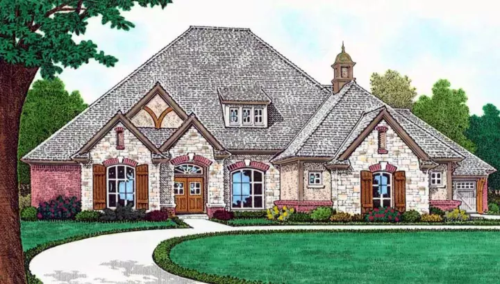 European house plans 8-1252 - front exterior, 4,310 sq ft, 5 bed, 4 bath house plans | Monster House Plans