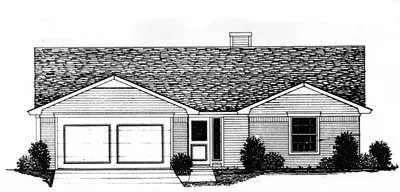 Ranch house plans 8-126 - front exterior, 1,540 sq ft, 3 bed, 2 bath house plans | Monster House Plans