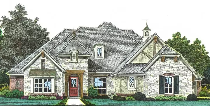 European house plans 8-1265 - front exterior, 2,503 sq ft, 3 bed, 2 bath house plans | Monster House Plans