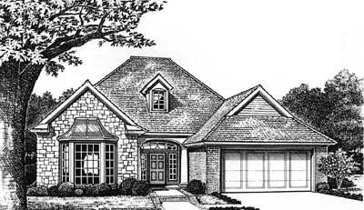 Traditional house plans 8-136 - front exterior, 1,596 sq ft, 3 bed, 2 bath house plans | Monster House Plans