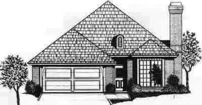 Traditional house plans 8-138 - front exterior, 1,615 sq ft, 2 bed, 2 bath house plans | Monster House Plans