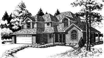 Traditional house plans 8-140 - front exterior, 1,624 sq ft, 3 bed, 2 bath house plans | Monster House Plans