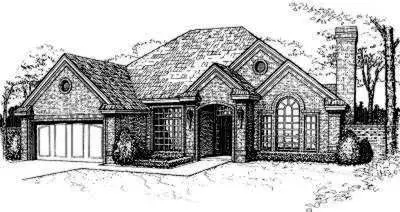 Traditional house plans 8-143 - front exterior, 1,639 sq ft, 3 bed, 2 bath house plans | Monster House Plans