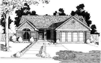Traditional house plans 8-148 - front exterior, 1,653 sq ft, 3 bed, 2 bath house plans | Monster House Plans
