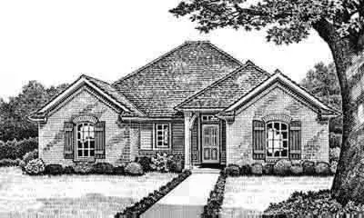 Traditional house plans 8-149 - front exterior, 1,658 sq ft, 3 bed, 2 bath house plans | Monster House Plans