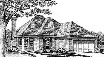 Traditional house plans 8-153 - front exterior, 1,691 sq ft, 3 bed, 2 bath house plans | Monster House Plans