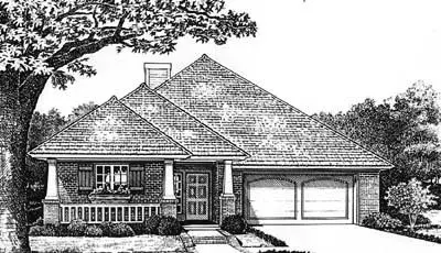 Country house plans 8-155 - front exterior, 1,697 sq ft, 3 bed, 2 bath house plans | Monster House Plans
