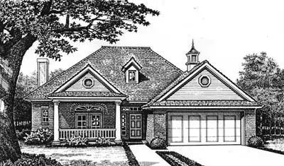 Traditional house plans 8-156 - front exterior, 1,701 sq ft, 3 bed, 2 bath house plans | Monster House Plans
