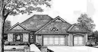 Traditional house plans 8-158 - front exterior, 1,710 sq ft, 3 bed, 2 bath house plans | Monster House Plans