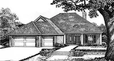 Traditional house plans 8-166 - front exterior, 1,797 sq ft, 3 bed, 2 bath house plans | Monster House Plans