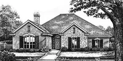 Traditional house plans 8-180 - front exterior, 1,862 sq ft, 3 bed, 2 bath house plans | Monster House Plans
