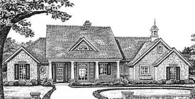 Country house plans 8-185 - front exterior, 1,892 sq ft, 3 bed, 2 bath house plans | Monster House Plans