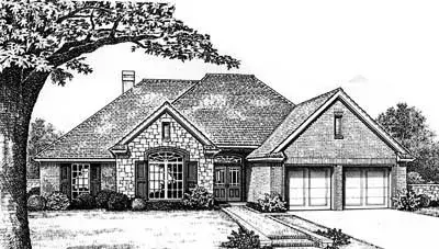 Traditional house plans 8-187 - front exterior, 1,898 sq ft, 4 bed, 2 bath house plans | Monster House Plans