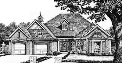Traditional house plans 8-190 - front exterior, 1,907 sq ft, 3 bed, 2 bath house plans | Monster House Plans