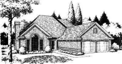 Traditional house plans 8-191 - front exterior, 1,911 sq ft, 4 bed, 2 bath house plans | Monster House Plans