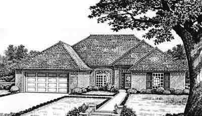 Traditional house plans 8-194 - front exterior, 1,919 sq ft, 4 bed, 2 bath house plans | Monster House Plans