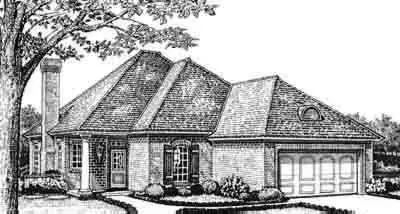 Traditional house plans 8-200 - front exterior, 1,947 sq ft, 3 bed, 2 bath house plans | Monster House Plans