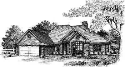 Traditional house plans 8-202 - front exterior, 1,965 sq ft, 3 bed, 2 bath house plans | Monster House Plans