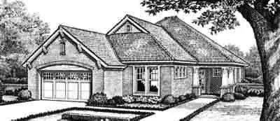 Traditional house plans 8-210 - front exterior, 1,998 sq ft, 3 bed, 2 bath house plans | Monster House Plans