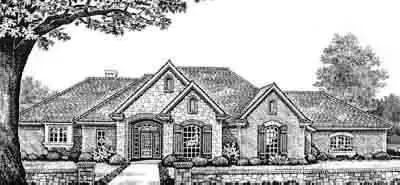 Traditional house plans 8-219 - front exterior, 2,053 sq ft, 3 bed, 2 bath house plans | Monster House Plans