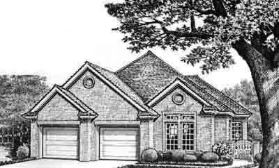 Traditional house plans 8-221 - front exterior, 2,056 sq ft, 3 bed, 2 bath house plans | Monster House Plans