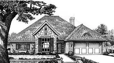 Traditional house plans 8-228 - front exterior, 2,075 sq ft, 4 bed, 2 bath house plans | Monster House Plans