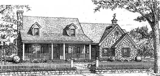 Country house plans 8-243 - front exterior, 2,118 sq ft, 4 bed, 2 bath house plans | Monster House Plans