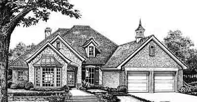Traditional house plans 8-248 - front exterior, 2,137 sq ft, 4 bed, 3 bath house plans | Monster House Plans