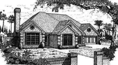 Traditional house plans 8-249 - front exterior, 2,140 sq ft, 3 bed, 2 bath house plans | Monster House Plans