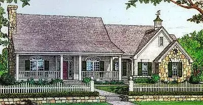 Country house plans 8-253 - front exterior, 2,144 sq ft, 3 bed, 2 bath house plans | Monster House Plans