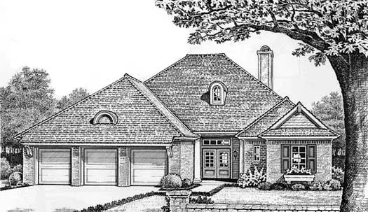 Traditional house plans 8-254 - front exterior, 2,146 sq ft, 3 bed, 2 bath house plans | Monster House Plans