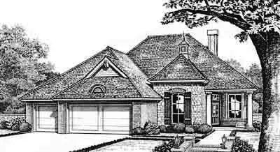 Traditional house plans 8-260 - front exterior, 2,168 sq ft, 3 bed, 2 bath house plans | Monster House Plans