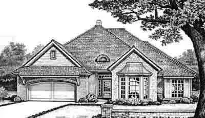 Traditional house plans 8-263 - front exterior, 2,176 sq ft, 3 bed, 2 bath house plans | Monster House Plans