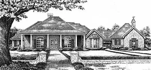 Southern house plans 8-264 - front exterior, 2,087 sq ft, 3 bed, 2 bath house plans | Monster House Plans