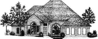 Traditional house plans 8-268 - front exterior, 2,194 sq ft, 4 bed, 2 bath house plans | Monster House Plans